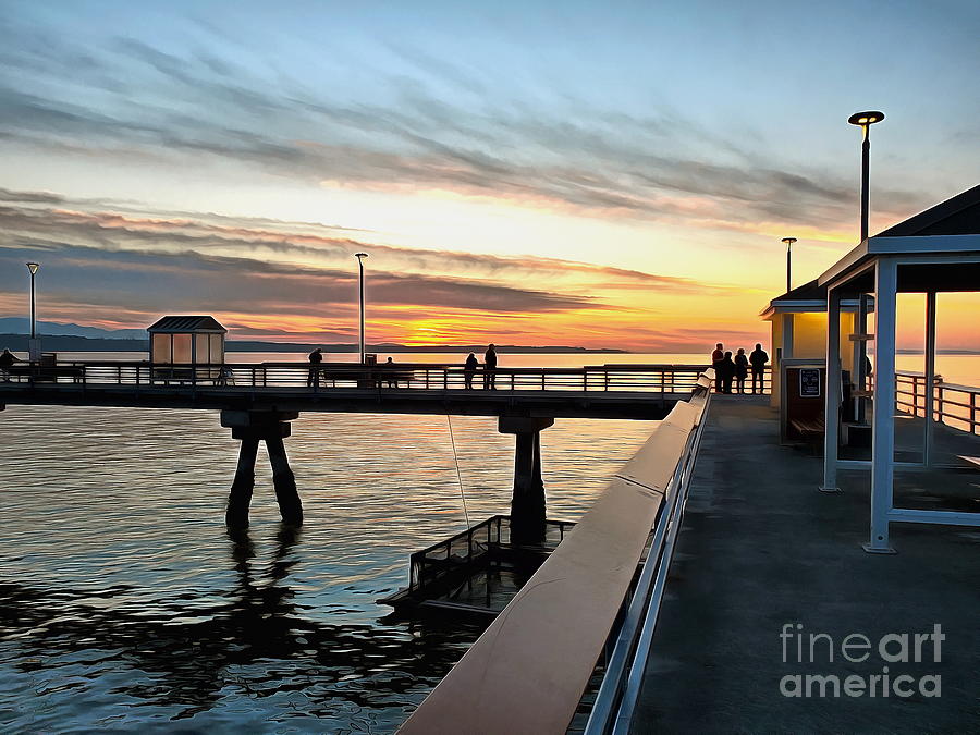 Friday Night Sunset at Edmonds Pier Photograph by Sea Change Vibes
