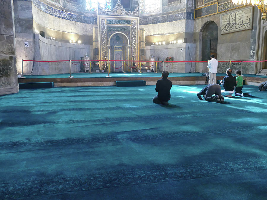 Friday prayers at  Hagia Sophia in Istanbul #BuyIntoArt Photograph by Steve Estvanik