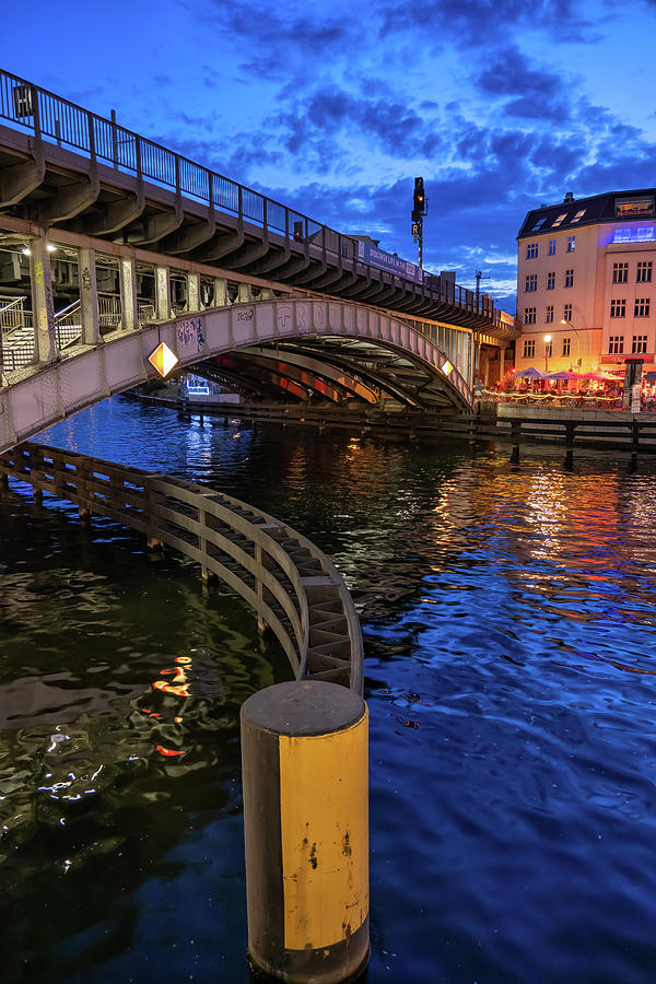 Friedrichstrasse Station Bridge In Berlin At Dusk Photograph by Artur Bogacki