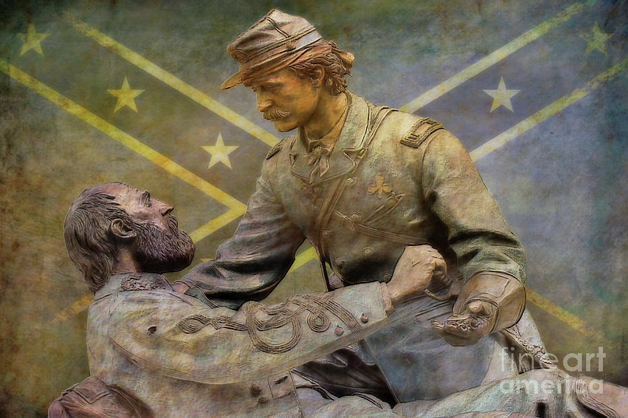 Friend to Friend Monument Gettysburg Version Six Digital Art by Randy Steele