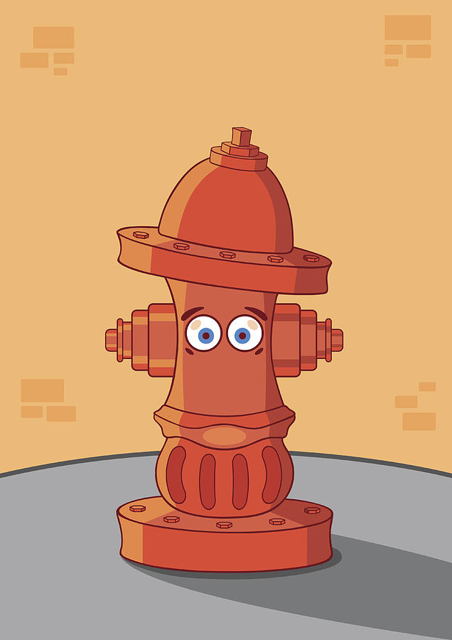 Friendly fire hydrant Drawing by Apyhea