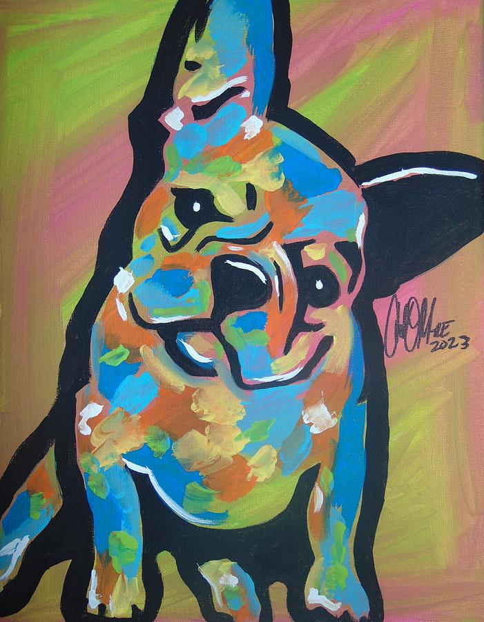 Friendly Frenchie Painting by Antonio Moore