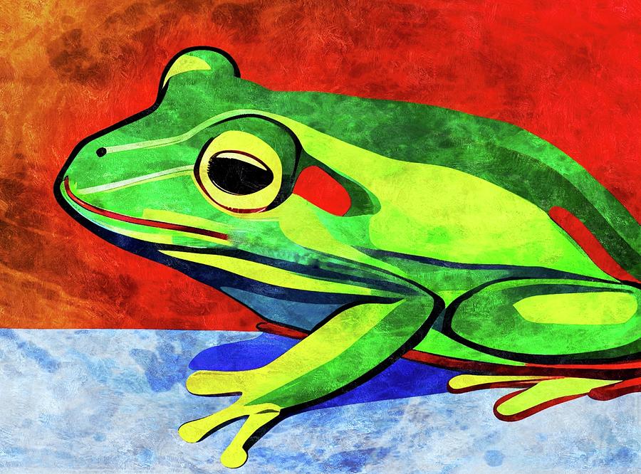 Friendly Frog Digital Art by Ally White
