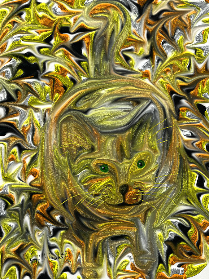 Friendly Kitty Painting by Lisa Hinshaw