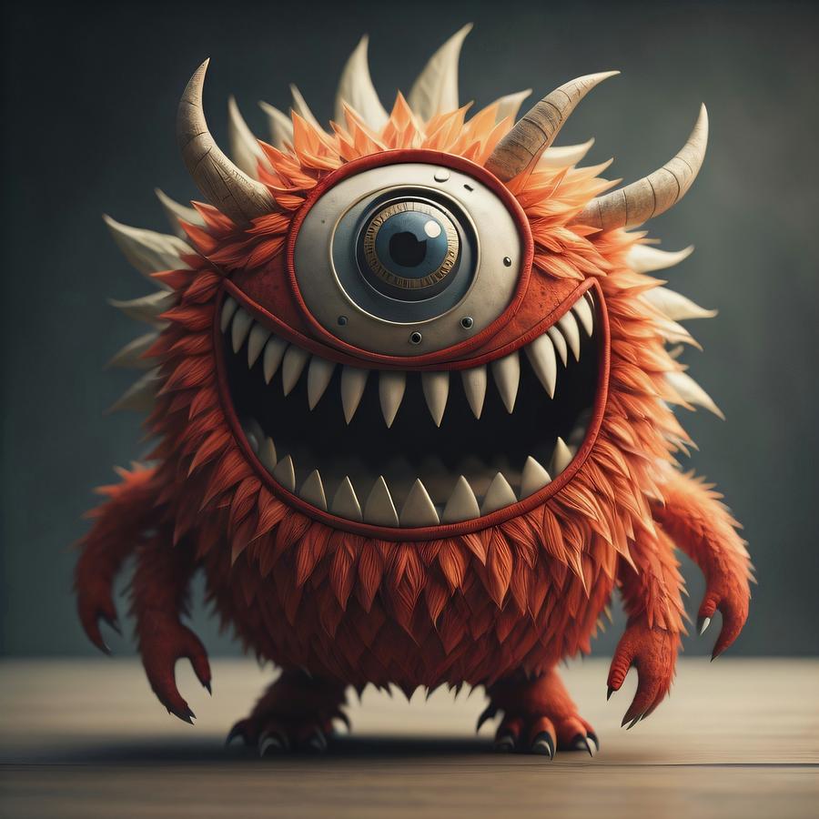 Friendly Monster Digital Art by Tricky Woo