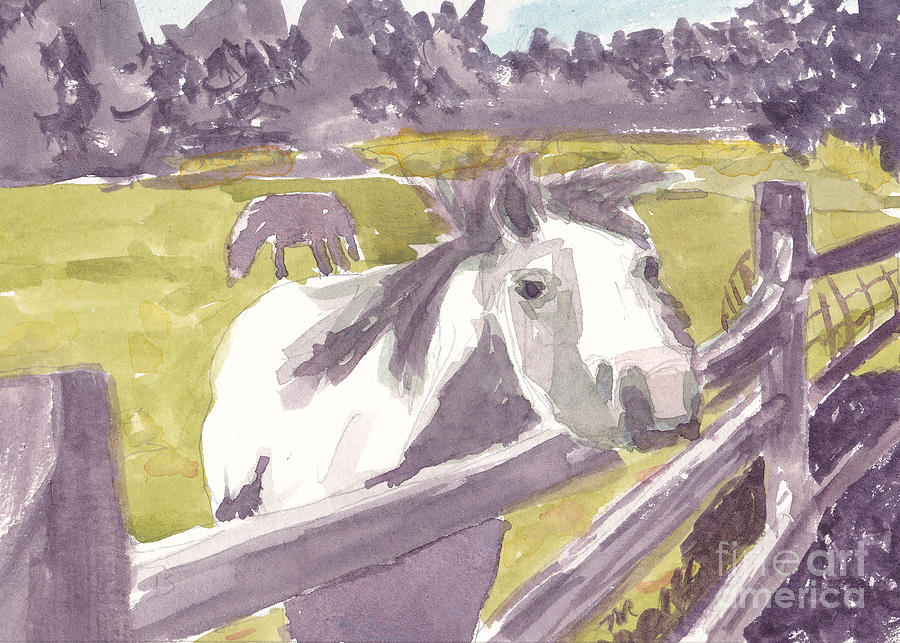 Friendly Welsh Pony Painting by Mike Robinson