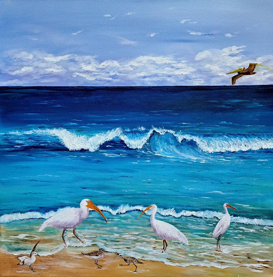 Friends at the Beach Painting by Iris Peters - Fine Art America