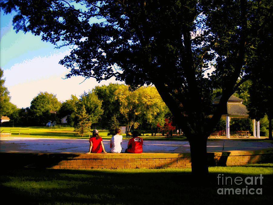 Friends At The Park - Impressionism  Photograph by Frank J Casella