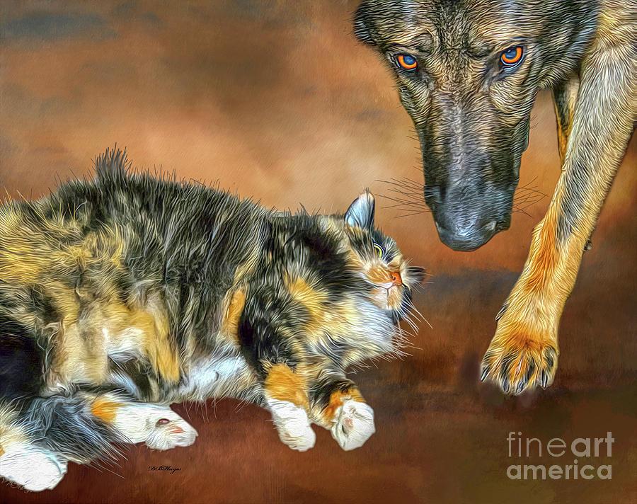 Dog Mixed Media - Friends by DB Hayes