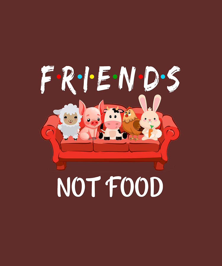 vegetarian gift animal lovers gift vegan gift Friends Not Food Placematfriends not food gift