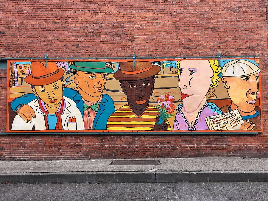 Friends of Post Alley Mural Photograph by Jerry Abbott