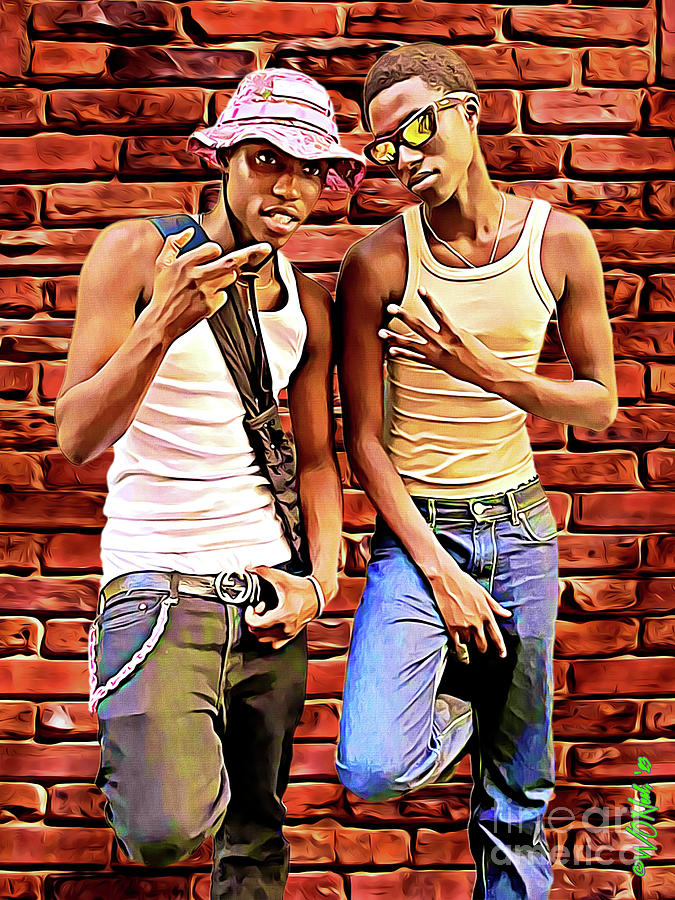 Portrait Digital Art - Homies by Walter Neal Portrait Digital Art - Homies by Walter Neal