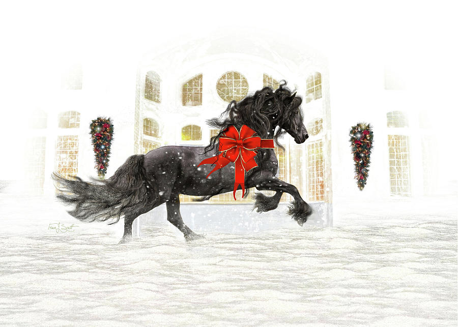 Holiday Digital Art - Friesian Christmas by Fran J Scott