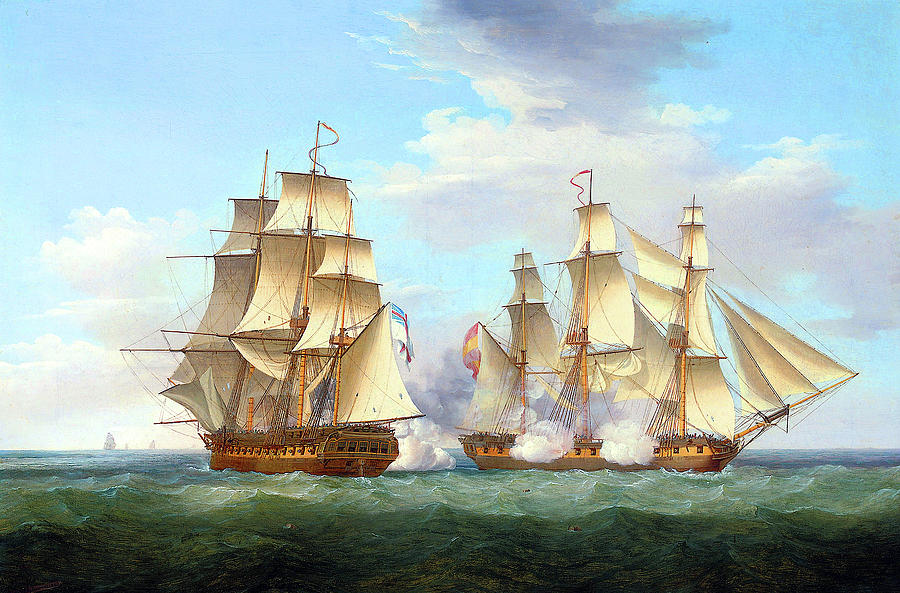 Frigate Ethalion with Thetis Painting by Jon Baran - Fine Art America