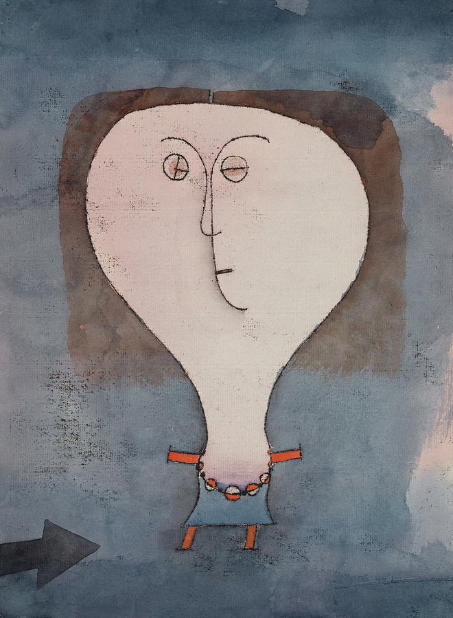 Paul Klee Painting - Fright of a Girl by Paul Klee