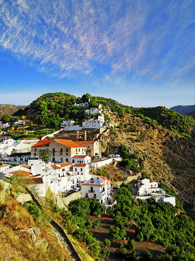 Frigiliana White Village, built on a steep hillside. Casa Solariega de los Condes Photograph by Panoramic Images