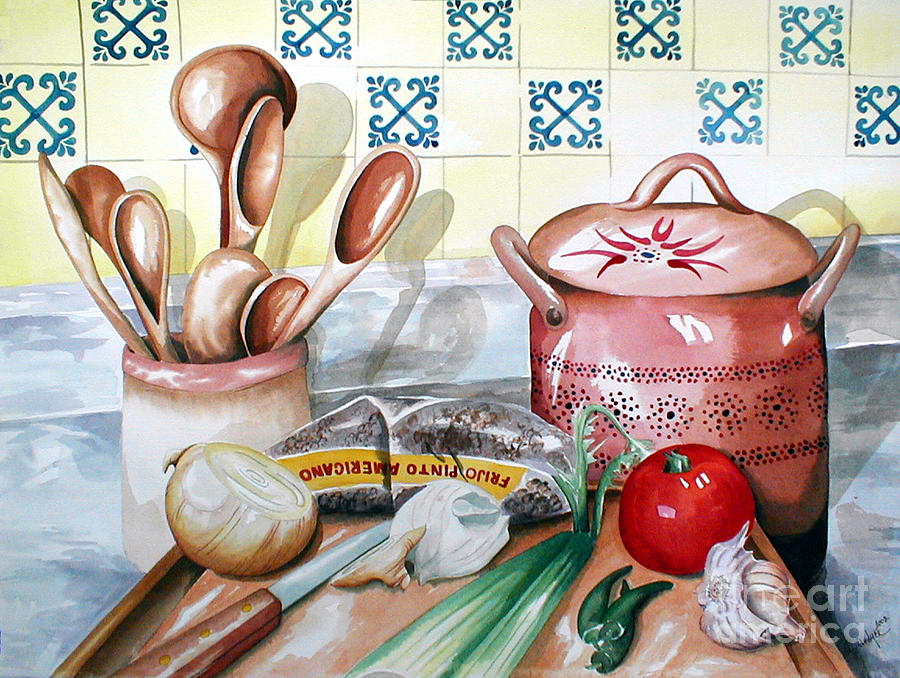Frijoles Charros Painting by Kandyce Waltensperger