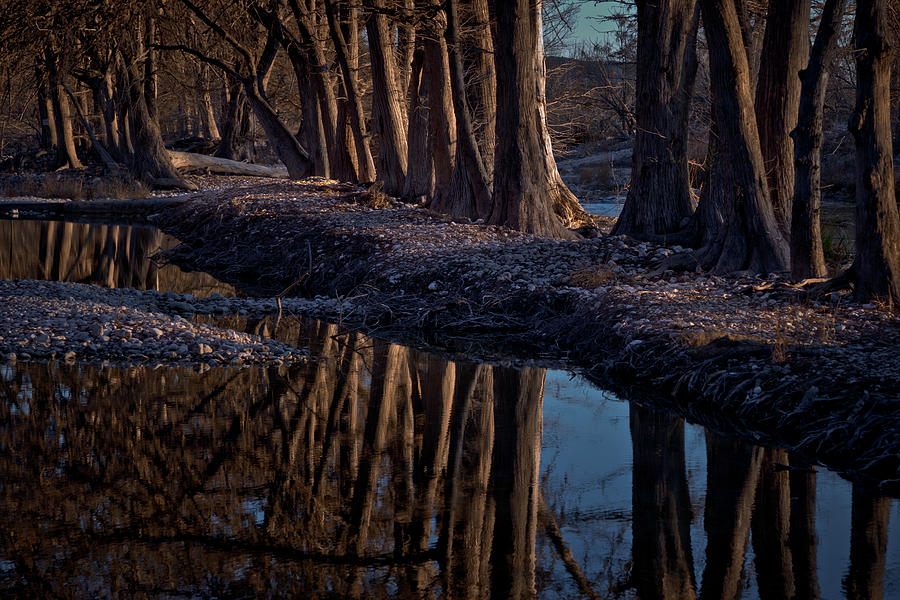 Frio River Tree Reflections Photograph by Linda Unger
