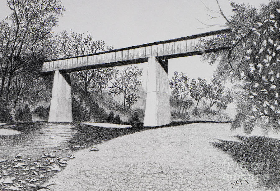 Frisco Bridge over the Huzzah River Drawing by Garry McMichael
