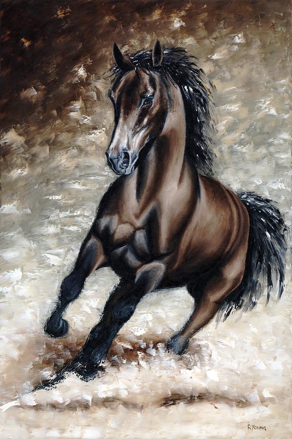 Horse Painting - Frisky Arabian by Richard Young
