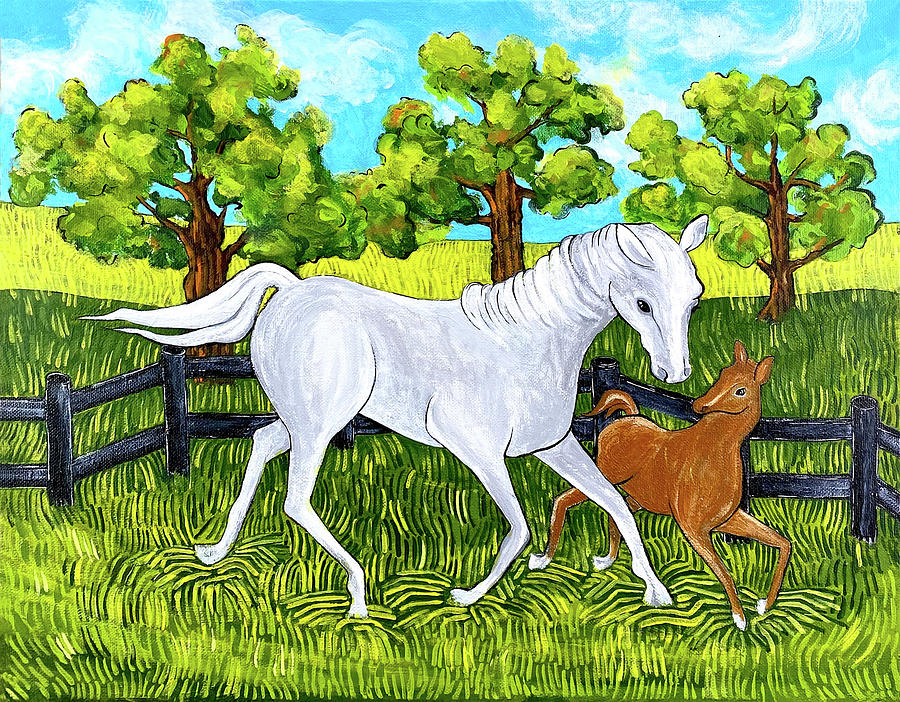 Horse Mixed Media - Frisky Foal by Lisa MacPhail