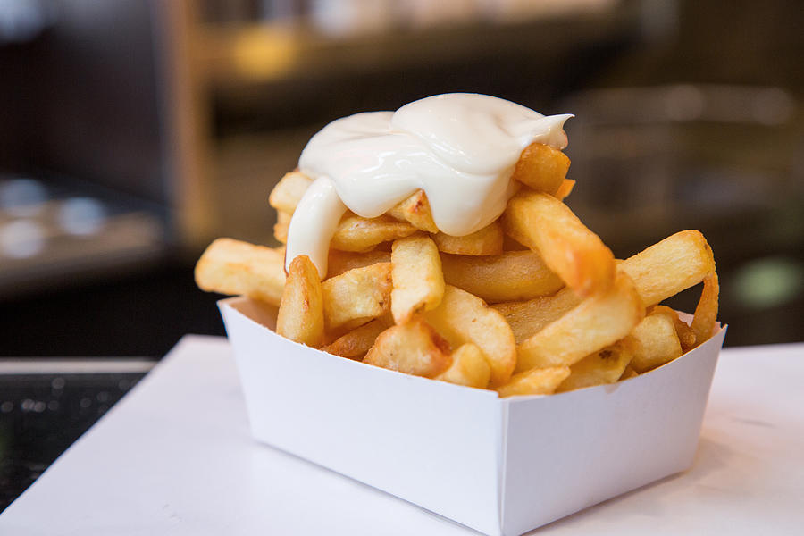 Frites with mayonnaise Photograph by Holger Leue