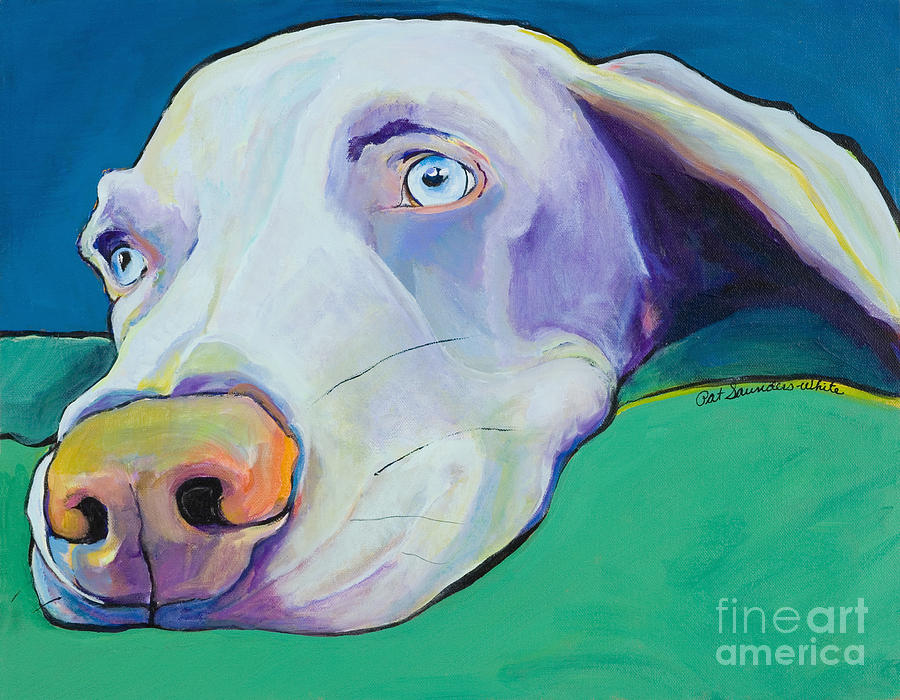 Pet Portrait Painting - Fritz by Pat Saunders-White