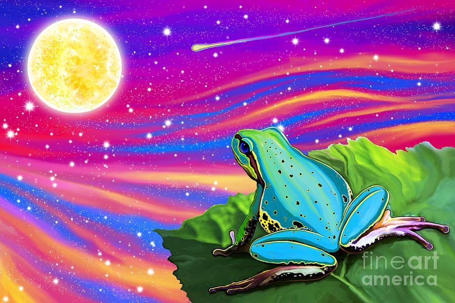 Frog and Starry Night Digital Art by Nick Gustafson