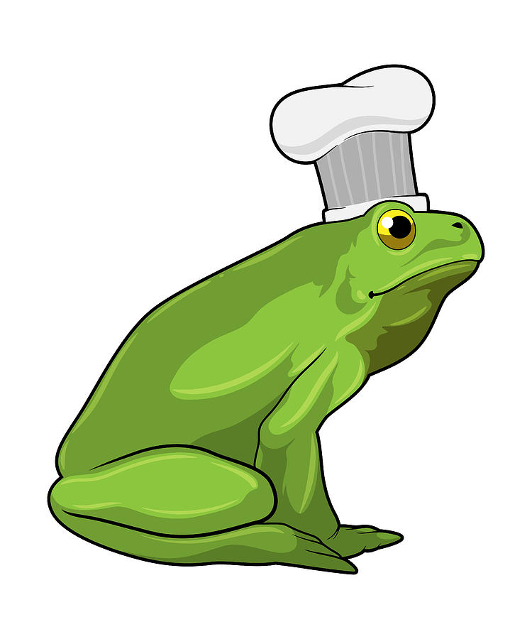 Frog as Cook with Chef hat by Markus Schnabel