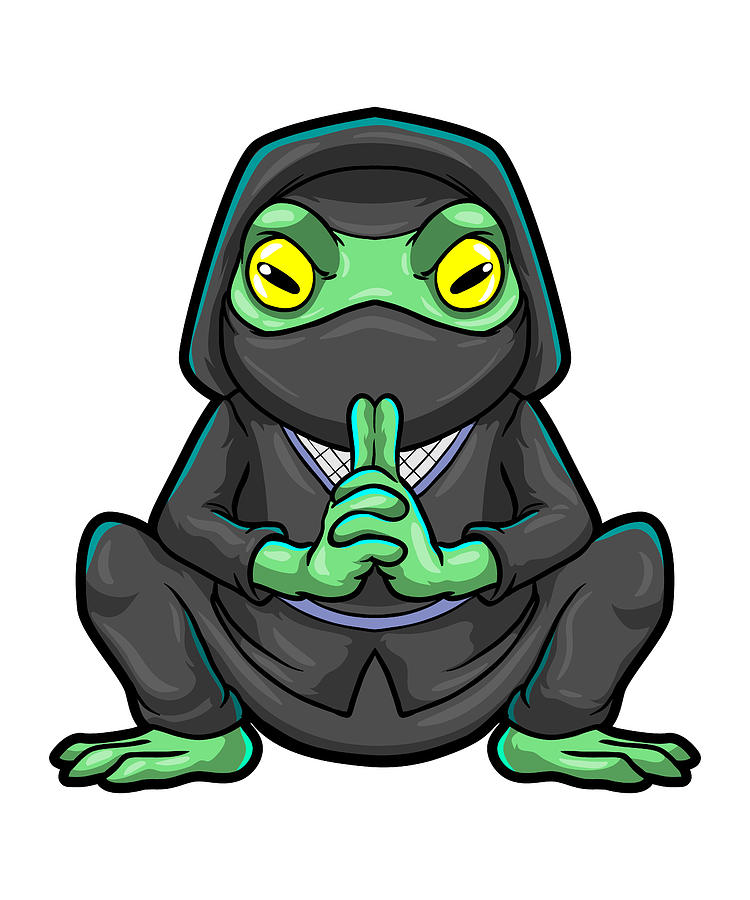 Frog as Ninja in black Painting by Markus Schnabel Pixels