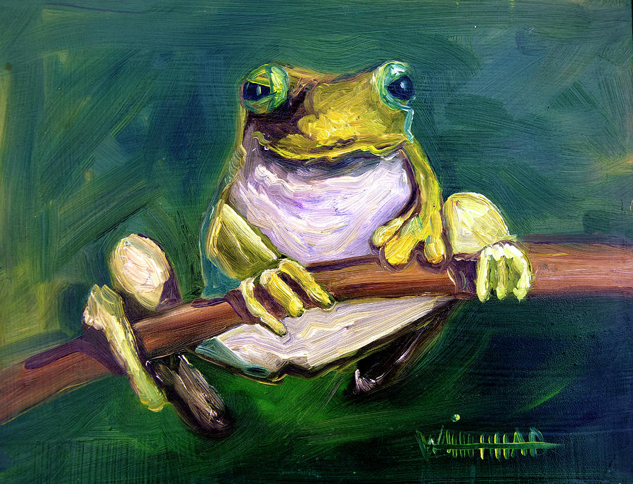 Frog Love Painting by Diane Whitehead