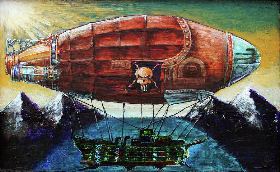 Frog Pirate Kates Ship Painting by Charles Bickel Frog Pirate Kates Ship Painting by Charles Bickel