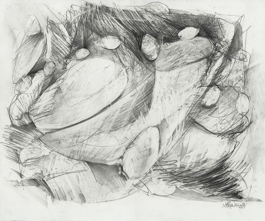 Frog Quartet Drawing by Joel Keener Frog Quartet Drawing by Joel Keener