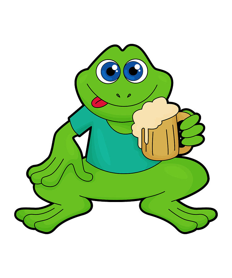 Frog with Beer mug Painting by Markus Schnabel | Fine Art America