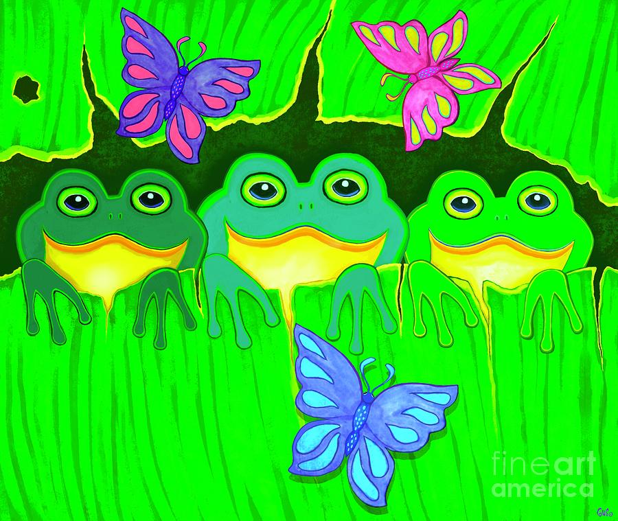 Frogs and Butterflies  Digital Art by Nick Gustafson