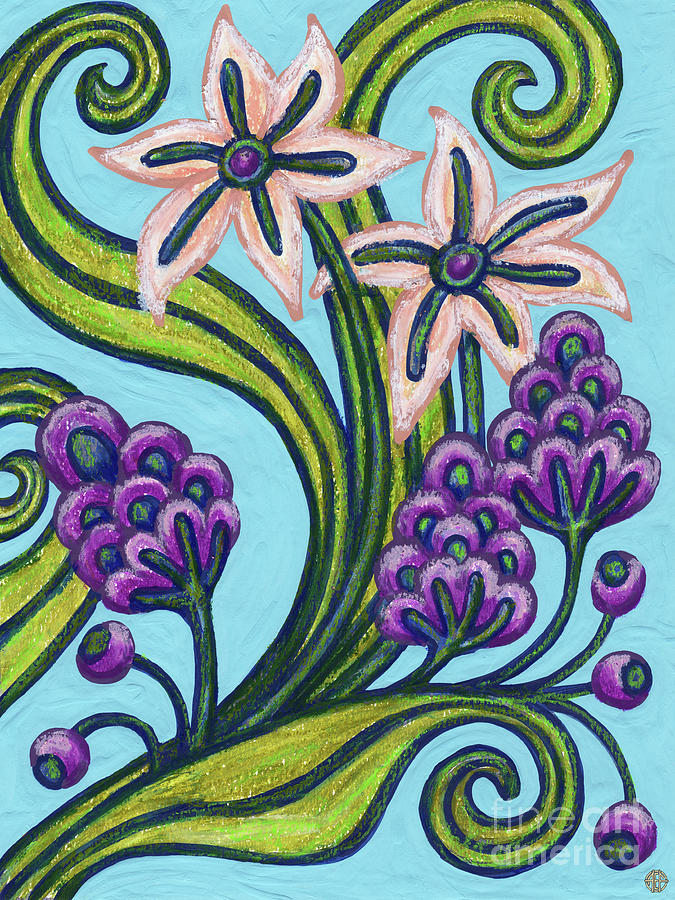 Frolicsome. The Wildings. Floral Painting Series Painting by Amy E Fraser