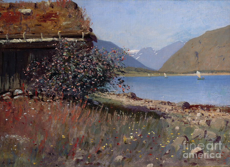 From Balestrand  Painting by O Vaering by Hans Dahl
