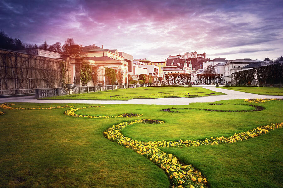 From Mirabell Gardens to Salzburg Castle  Photograph by Carol Japp