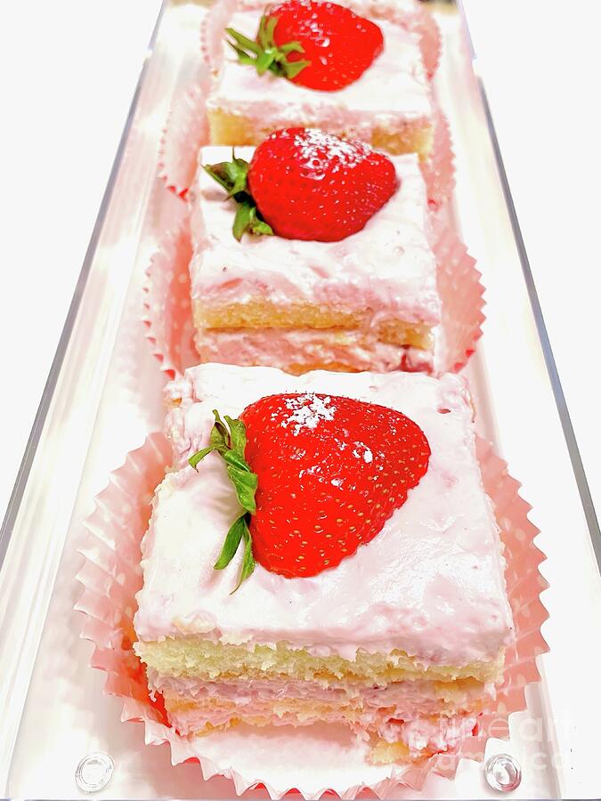 Cake Photograph - Strawberry Tiramisu  by Mioara Andritoiu