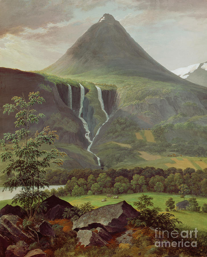 From Myrhorn, ca 1840 Painting by O Vaering by Johannes Flintoe