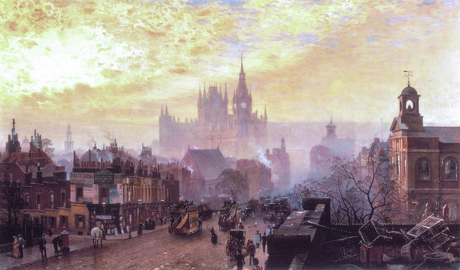 From Pentonville Road Looking West, London, Evening Painting by John OConnor