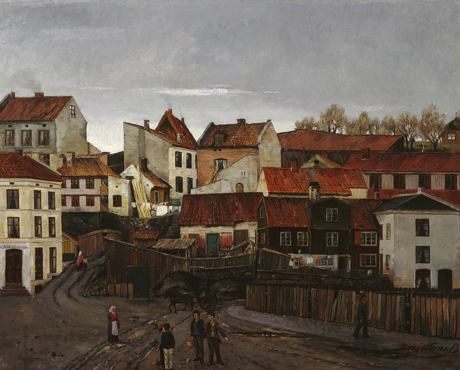 From the poor quarter, Hammersborg Painting by O Vaering by Jens Wang
