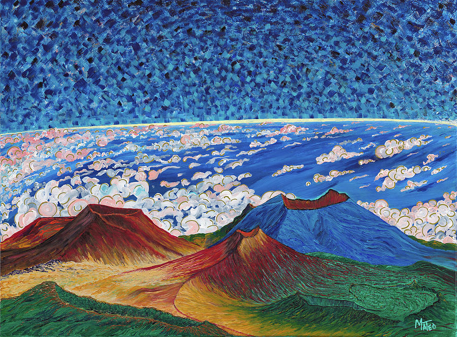  A view from the summit.  Mauna Kea, Island of Hawaii. Painting by ArtStudio Mateo