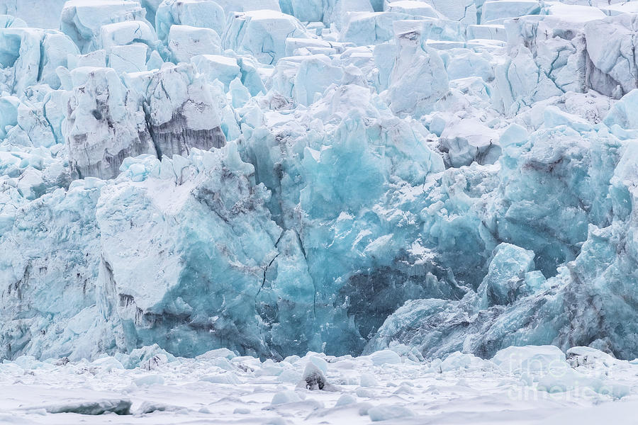Front edge of a glacier in Svalbard, a Norwegian archipelago bet Photograph by Jane Rix