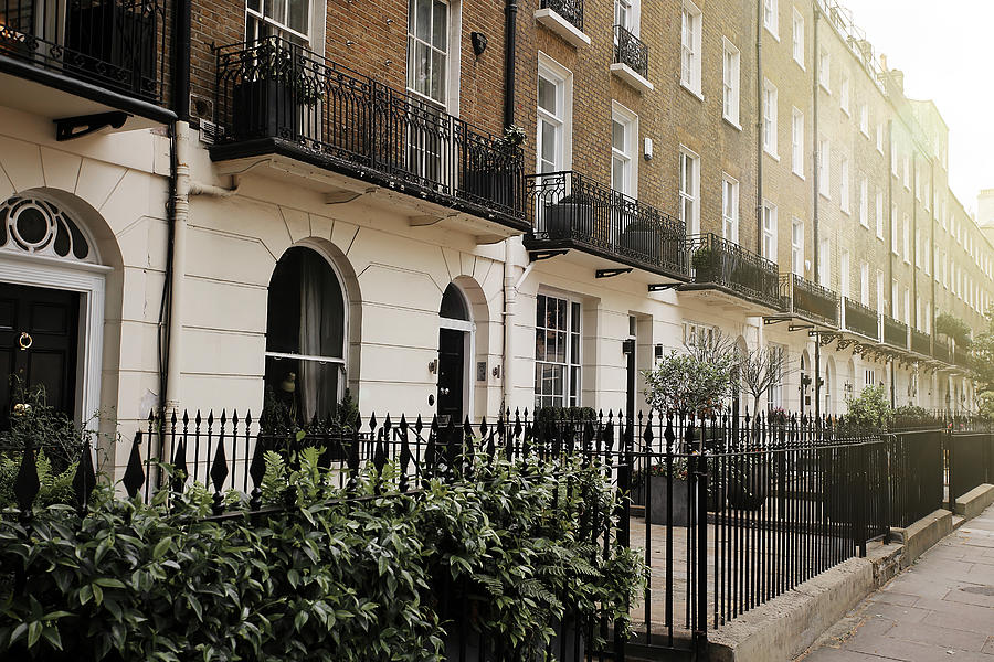 Front entrances of elegant row houses in London Photograph by Busà Photography