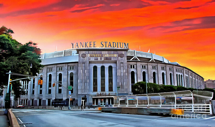 Front Gate of Yankee Stadium at Sunset Photograph by Nidhin Nishanth