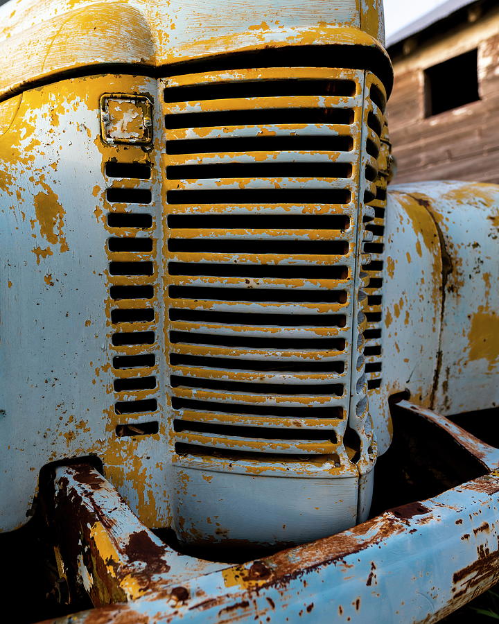 Front Grill of an old school bus Photograph by Art Whitton