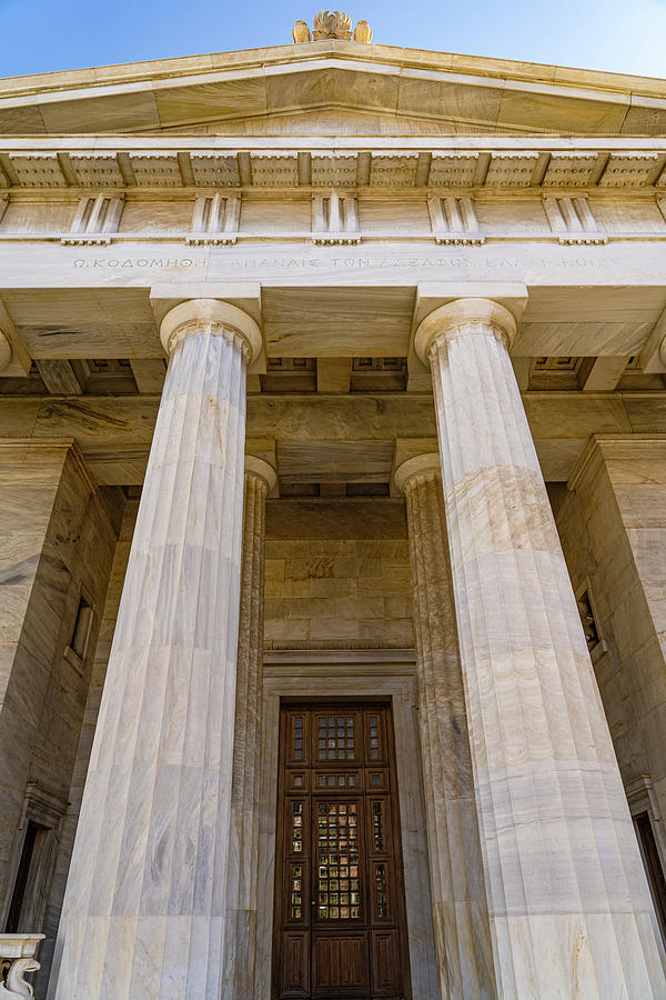 Front Pillars National Library of Greece  Photograph by Wayne Moran