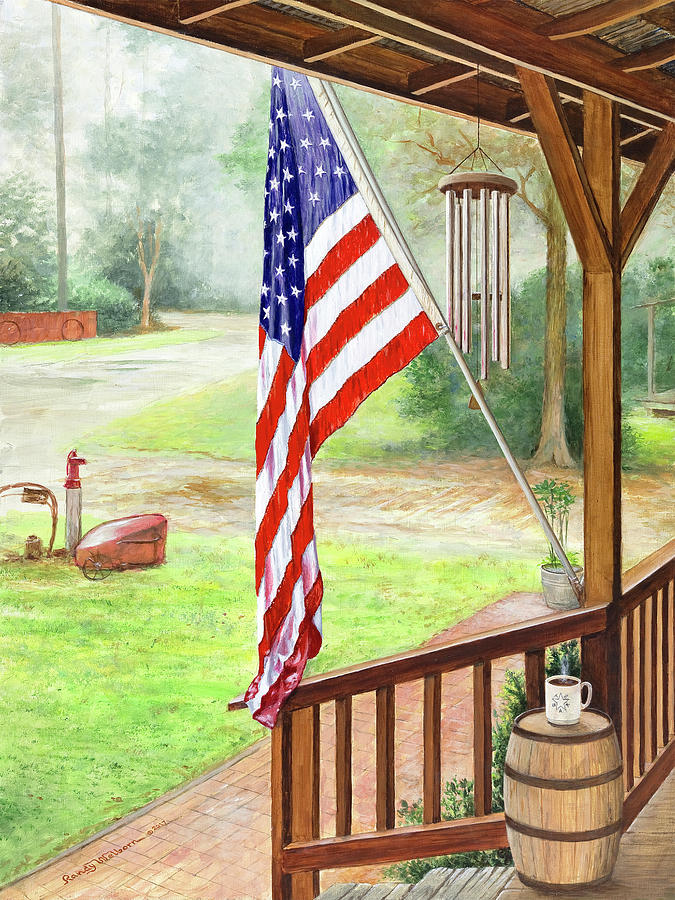 Front Porch Freedom Painting by Randy Welborn