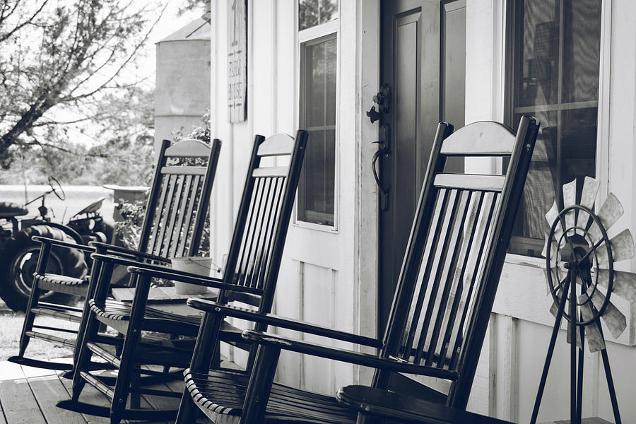 Black And White Photograph - Front Porch by Kelly Wade